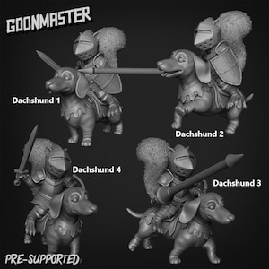 Dachshund Cavalry Bundle | D&D | DnD | Dungeons and Dragons | Wargaming | 3D Printed | Model | Role Playing | Pathfinder