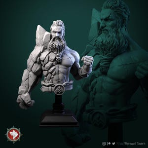 Earth Master Bust | D&D | DnD | Dungeons and Dragons | Wargaming | 3D Printed | Model | Role Playing | Pathfinder