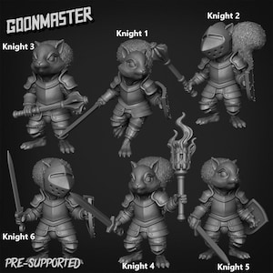 Squirrel Knight Bundle | D&D | DnD | Dungeons and Dragons | Wargaming | 3D Printed | Model | Role Playing | Pathfinder