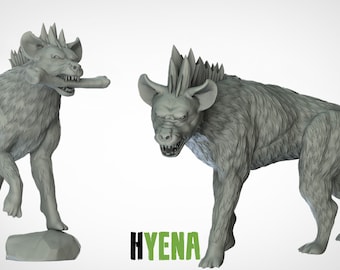 Hyenas | D&D | DnD | Dungeons and Dragons | Wargaming | 3D Printed | Model | Role Playing | Pathfinder