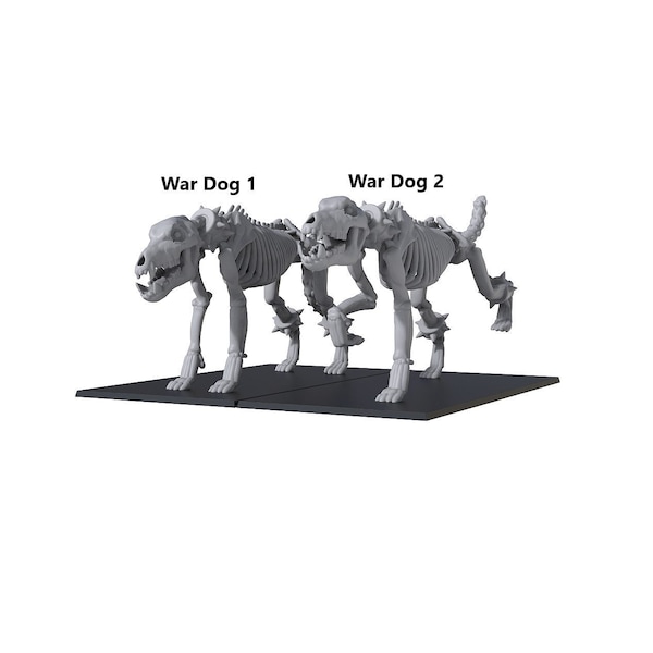 Skeletal War Dog Bundle | D&D | DnD | Dungeons and Dragons | Wargaming | 3D Printed | Model | Role Playing | Pathfinder