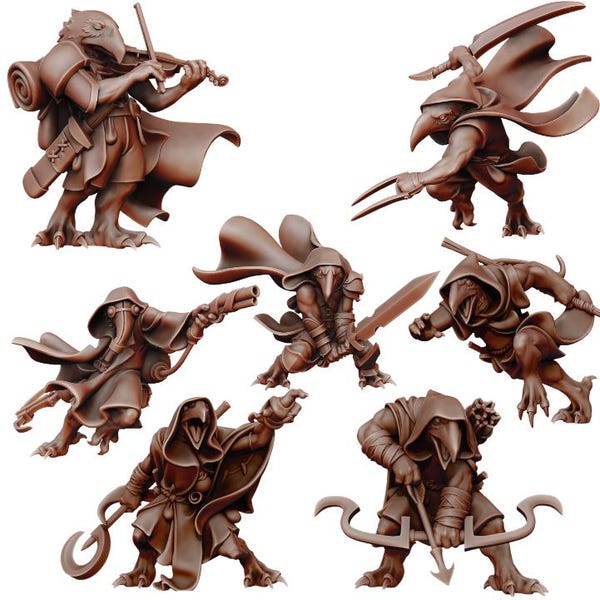 Kenku Bundle | D&D | DnD | Dungeons and Dragons | Wargaming | 3D Printed | Model | Role Playing | Pathfinder