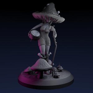 Mushroom Soup Witch | D&D | DnD | Dungeons and Dragons | Wargaming | 3D Printed | Model | Role Playing | Pathfinder