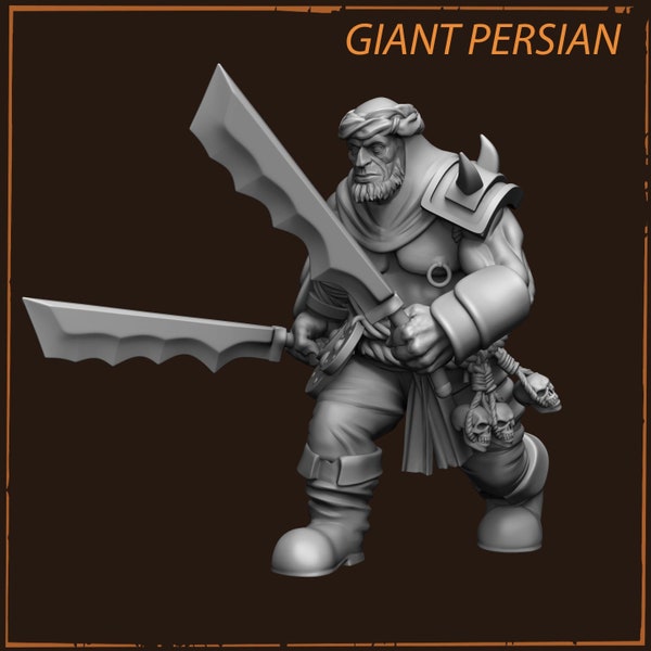 Giant Persian | D&D | DnD | Dungeons and Dragons | Wargaming | 3D Printed | Model | Role Playing | Pathfinder