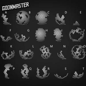 Bits: bundel met zeskant schild | D&D | DnD | Kerkers en draken | Wargamen | 3D-geprint | Model | Rollenspel | Verkenner