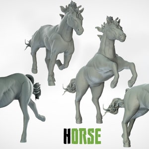 Horses | D&D | DnD | Dungeons and Dragons | Wargaming | 3D Printed | Model | Role Playing | Pathfinder