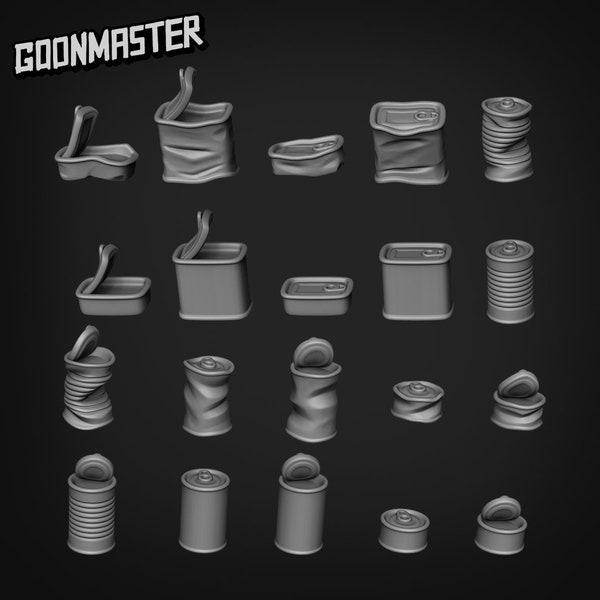 Basing Bits - Food Cans | D&D | DnD | Dungeons and Dragons | Wargaming | 3D Printed | Model | Role Playing | Pathfinder