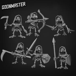 Crow Skeleton Bundle | D&D | DnD | Dungeons and Dragons | Wargaming | 3D Printed | Model | Role Playing | Pathfinder
