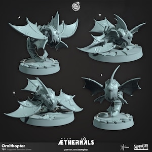 Ornithopter Bundle | D&D | DnD | Dungeons and Dragons | Wargaming | 3D Printed | Model | Role Playing | Pathfinder