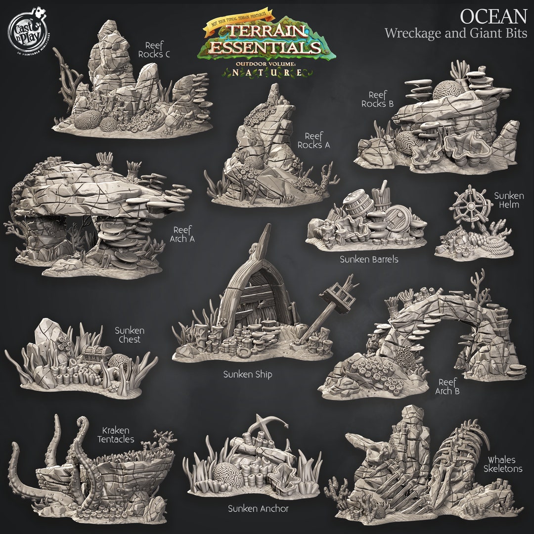 Ocean Terrain Wreckage and Giant Bits D&D Dnd Dungeons and Dragons ...