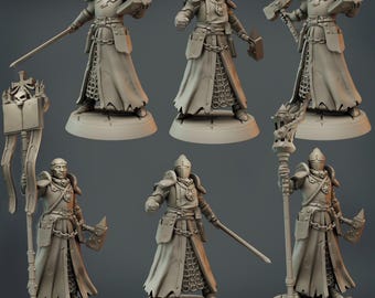 Male Priest Bundle | D&D | DnD | Dungeons and Dragons | Wargaming | 3D Printed | Model | Role Playing | Pathfinder