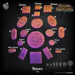 Dungeon Bases | D&D | DnD | Dungeons and Dragons | Wargaming | 3D Printed | Model | Role Playing | Pathfinder