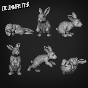Basing Bits - Rabbits | D&D | DnD | Dungeons and Dragons | Wargaming | 3D Printed | Model | Role Playing | Pathfinder