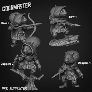 Squirrel Ranger Bundle | D&D | DnD | Dungeons and Dragons | Wargaming | 3D Printed | Model | Role Playing | Pathfinder