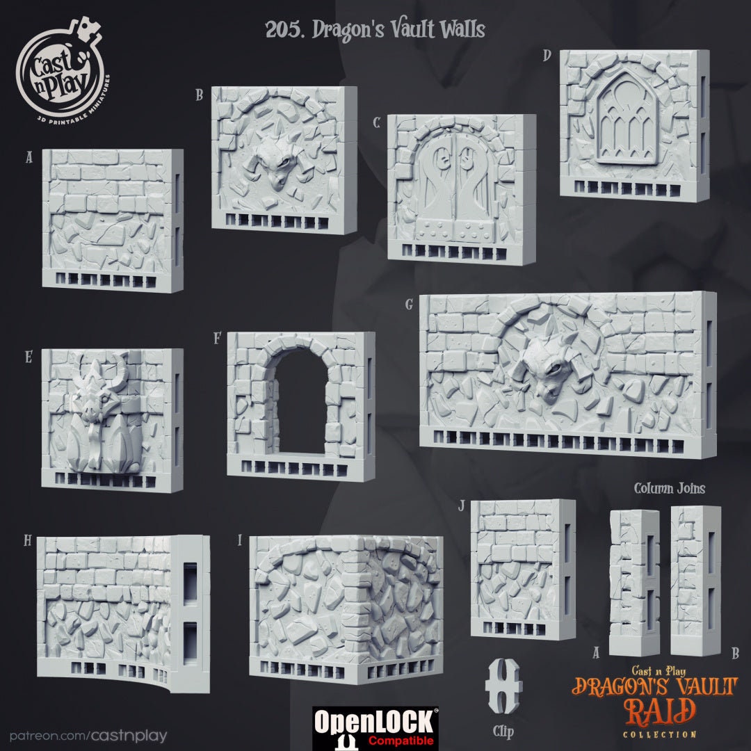 Dragon's Vault Walls D&D Dnd Dungeons and Dragons Wargaming 3D Printed ...