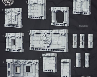 Greek Temple Walls | D&D | DnD | Dungeons and Dragons | Wargaming | 3D Printed | Model | Role Playing | Pathfinder