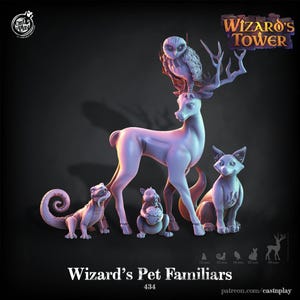 Wizard's Pet Familiars | D&D | DnD | Dungeons and Dragons | Wargaming | 3D Printed | Model | Role Playing | Pathfinder