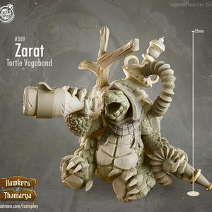 Zarat Tortle Vagabond | D&D | DnD | Dungeons and Dragons | Wargaming | 3D Printed | Model | Role Playing | Pathfinder