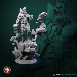 Earth Master | D&D | DnD | Dungeons and Dragons | Wargaming | 3D Printed | Model | Role Playing | Pathfinder