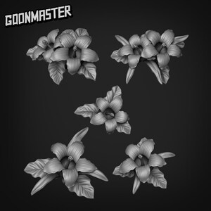 Basing Bits - Tropical Hibiscus / D&D / DnD / Dungeons and Dragons / Wargaming / Stampato in 3D / Modello / Gioco di ruolo / Pathfinder