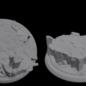Rock Cliff Base | D&D | DnD | Dungeons and Dragons | Wargaming | 3D Printed | Model | Role Playing | Pathfinder