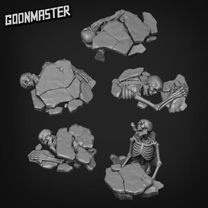 Basing Bits – Crushed Skeletons | D&D | DnD | Dungeons and Dragons | Wargaming | Druk 3D | Model | RPG | Pathfinder