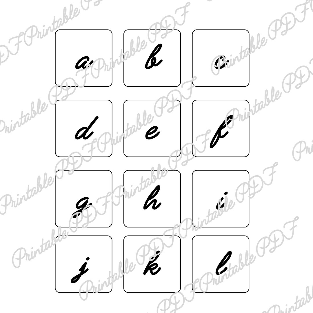 Printable ABC Cards: Lowercase Script Letters Fun Learning for Kids ...