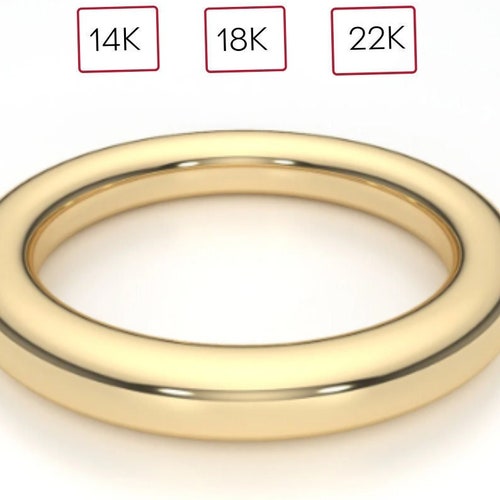 Pure Gold Wedding Ring Solid Gold 24k Band Full Round Recycled Etsy