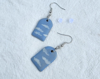 cloudie blue sky ceramic earrings