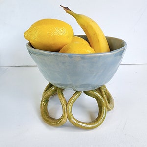 Handmade Ceramic Floral Fruit Bowl