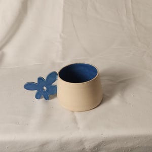 CUSTOM flower handle mug - choose your own flower style and color, made to order