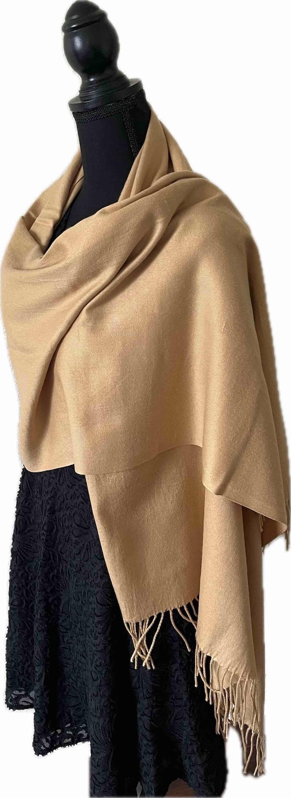 Carmel Coffee Cashmere Blend Scarf Extra Large Shawl Cashmere Wrap Cozy Soft Cashmere Pashmina Taupe Scarf Winter Gift Holiday Gift Etsy