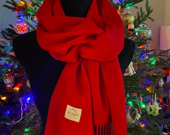 Christmas Gift Red Scarf in a Box| Anniversary Scarf| Red Hood |Gift for Wife| Alpaca Wool Scarf| Luxury Gift| Gift for Women| Birthday