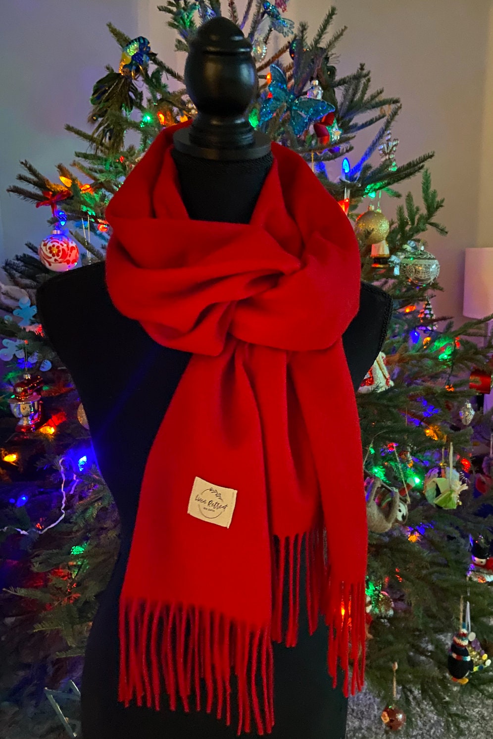 ◇2000Archives◇ Baby Hug Muffler Christmas Red Christmas Gift Red Scarf in a Box| Anniversary Scarf| Red