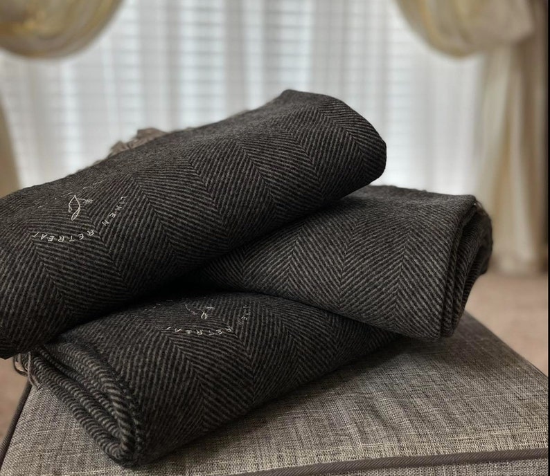 Mongolian 100% WOOL Blanket Throw| Luxury Herringbone Throw| Christmas Gift| Wedding Gift| Birthday Gift bild 6