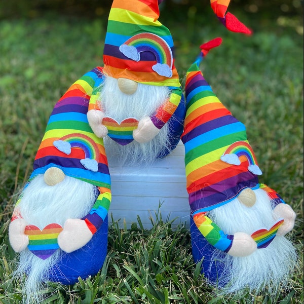 Rainbow gnome| Valentine's Day gift| Gay Pride Gift| LGBTQ Pride Gnome| Best Friend's Gift| Pride Decor| Rainbow Dwarf