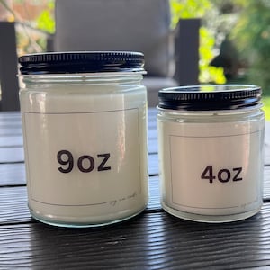 9 Oz Bulk Candles, Wholesale Candles, Clear Glass Jar, Soy Wax, Customized Choose your text or photo here