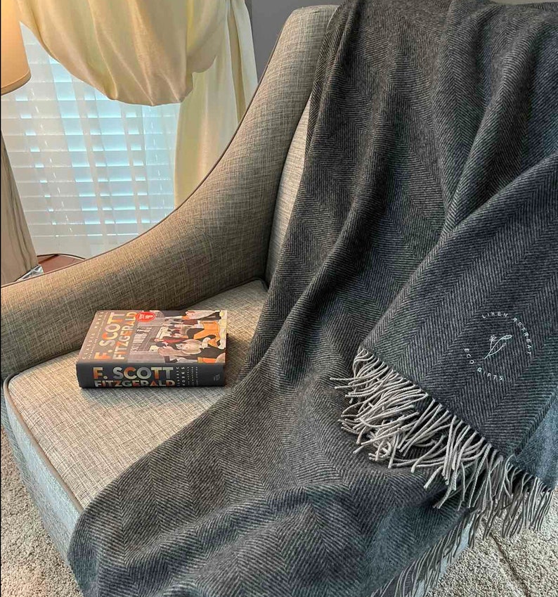 Mongolian 100% WOOL Blanket Throw| Luxury Herringbone Throw| Christmas Gift| Wedding Gift| Birthday Gift bild 1
