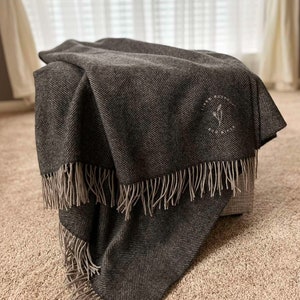 Mongolian 100% WOOL Blanket Throw| Luxury Herringbone Throw| Christmas Gift| Wedding Gift| Birthday Gift bild 3