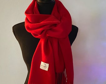 Birthday Gift Red Scarf in a Box| Anniversary Scarf| Red Hood |Gift for Wife| Alpaca Wool Scarf| Luxury Gift| Gift for Women| Christmas Gift