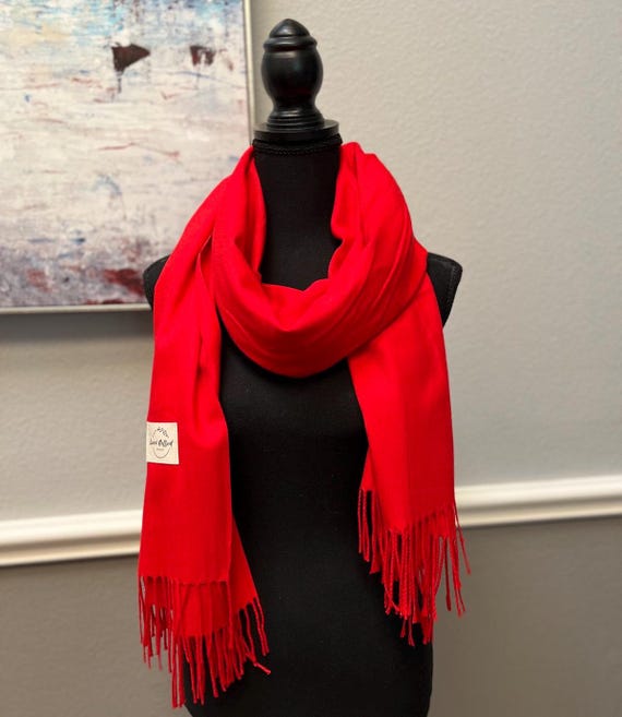 Christmas Gift Red Scarf in a Box| Anniversary Scarf| Red