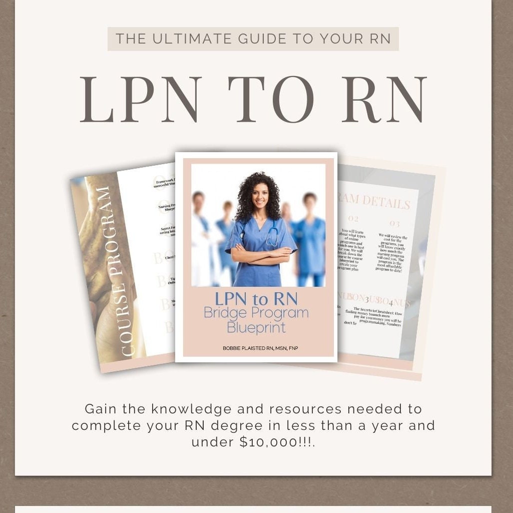 LPN to RN Bridge Program Blueprint Etsy