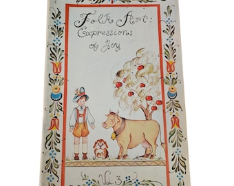 Libro tascabile con espressione di gioia dell'arte popolare d'epoca
