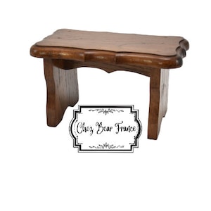 Vintage French Small Wooden Stool Footstool Footrest Small Wood Bench Step Plant Stand Seat Room Display Kids Room Décor / ChezBearFrance