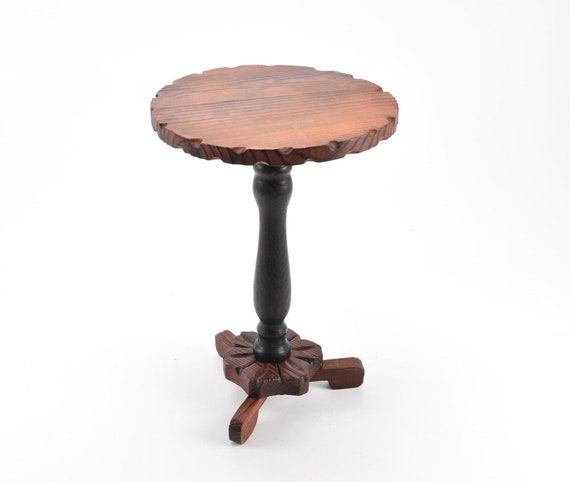 ChezBearFrance - Vintage 21" Wooden Rustic End Side Coffee Living Room Table Stand Kitchen Farmhouse Cottage