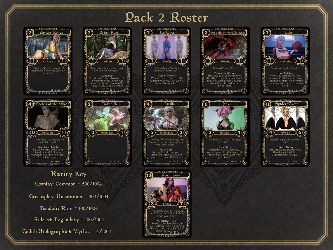 Luna Rae NSFW Trading Card pack Etsy