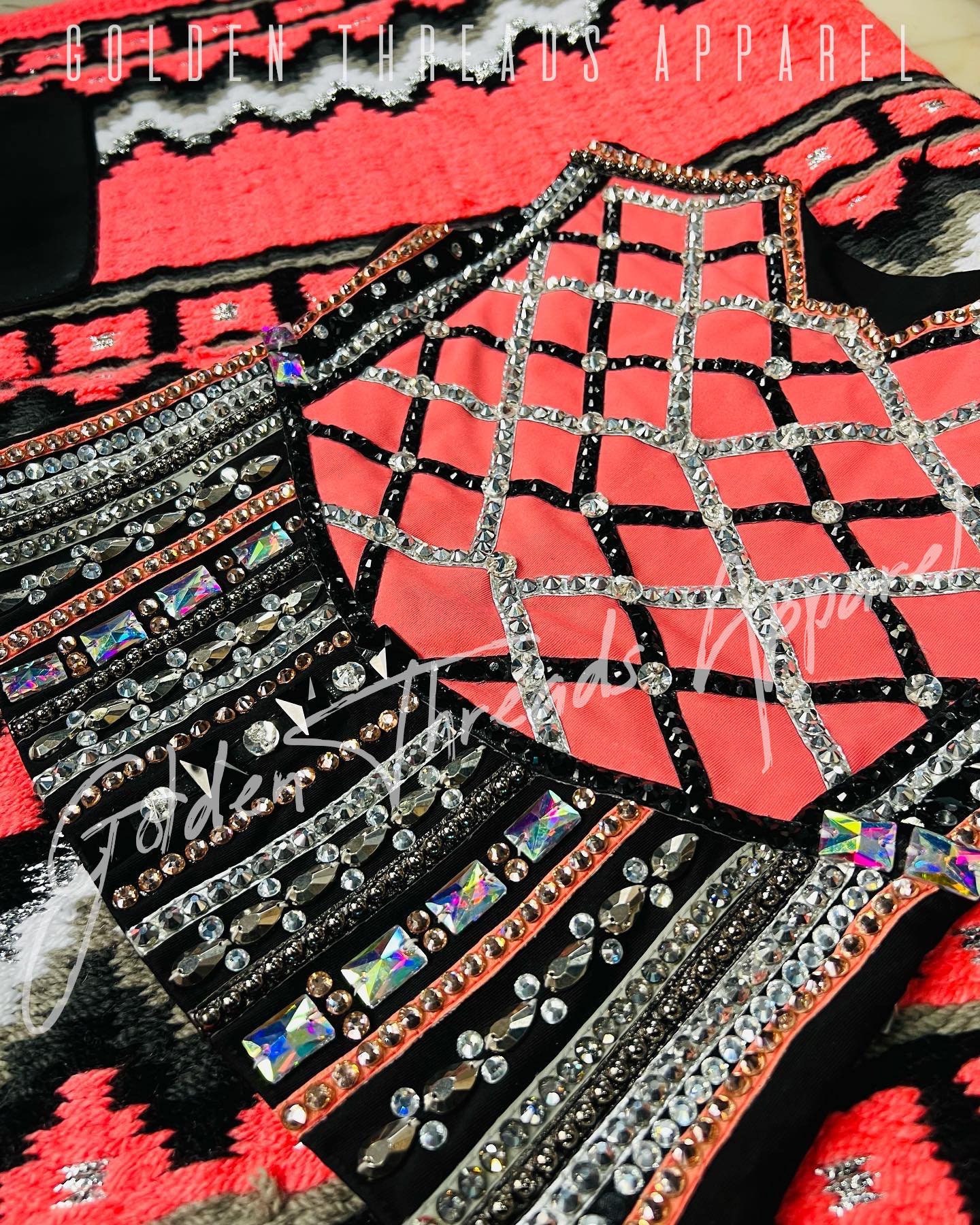 Black Vest Set w/ Coral Dress Shirt