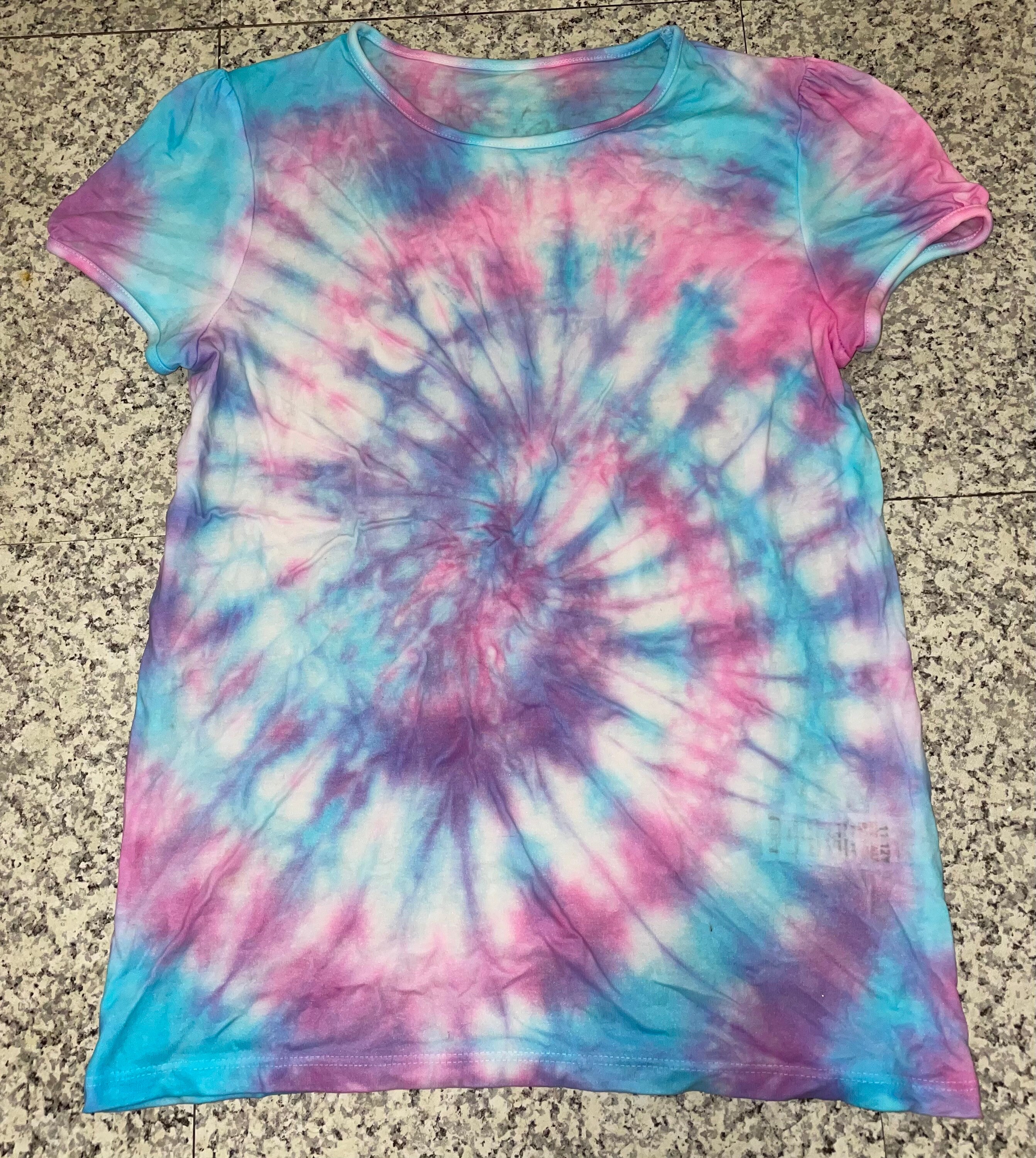 Childrens tie-dye t-shirt blue purple and pink size 11-12 | Etsy