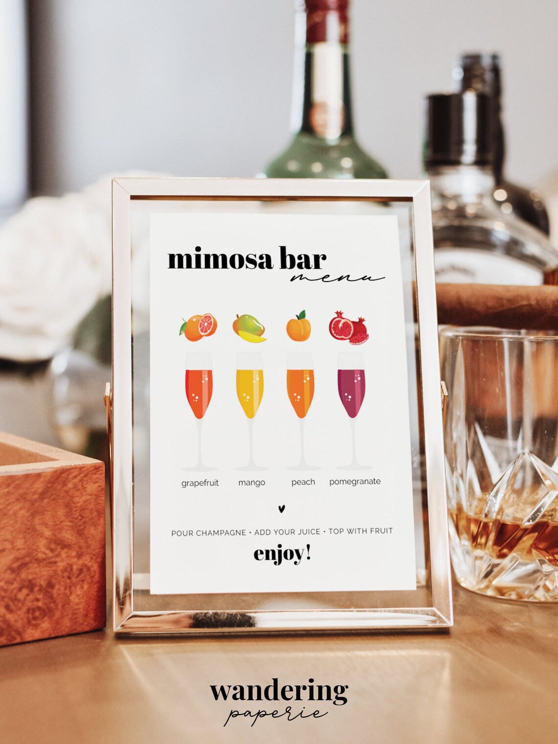 Mimosa Bar Menu Template Bachelorette Party Mimosa Bar Etsy Ireland