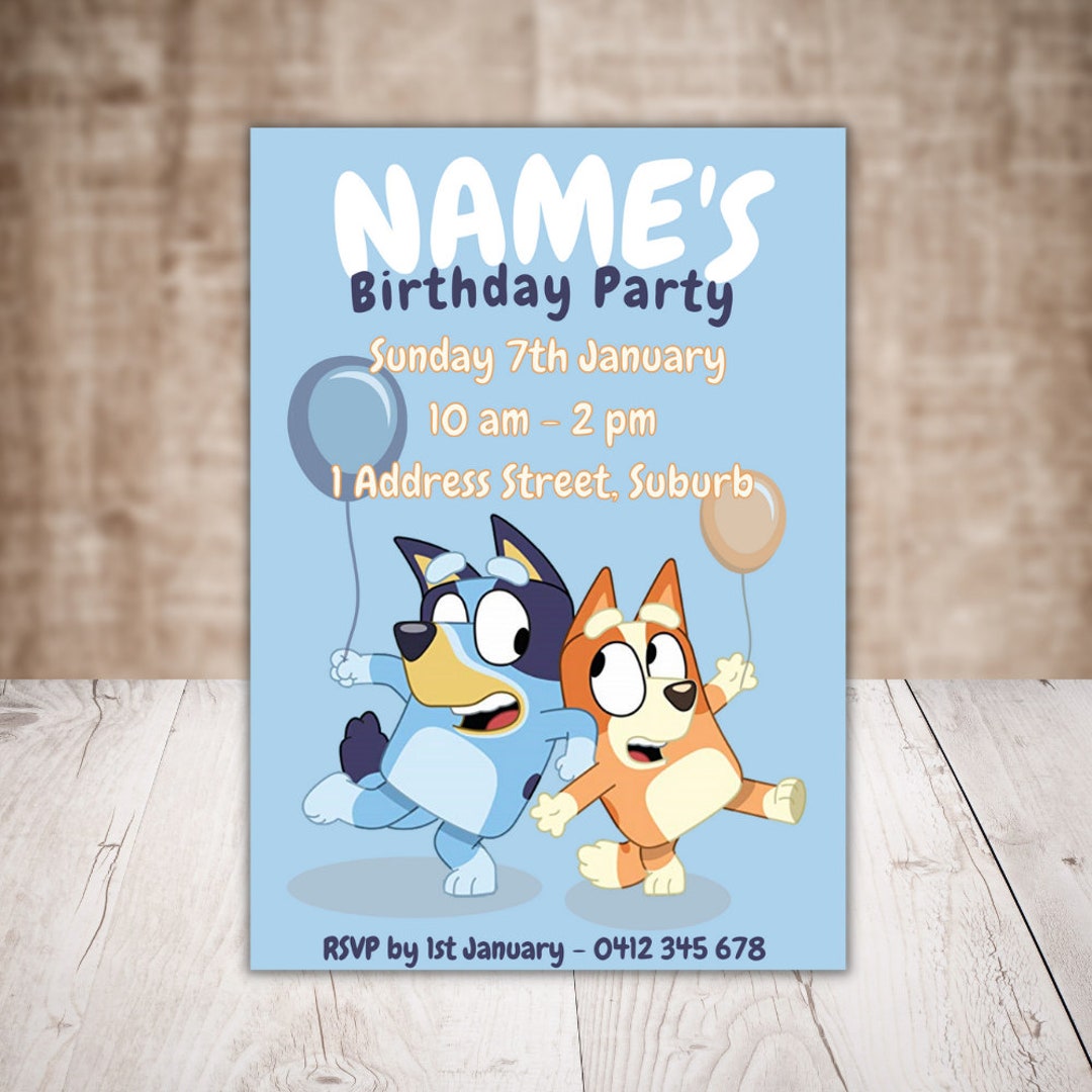 Bluey Birthday Party Invitation Personalised Digital Etsy Australia bluey-birthday-party-invitation-personalised-digital-etsy-australia